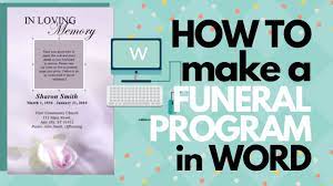 As long as you have a computer and an internet connection, you can create beautiful funeral programs with just a few clicks of a mouse. How To Make A Funeral Program In Word Youtube