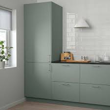 The step 180 pulls out of an inch and a half of cabinet space & provides access to 6 feet. Bodarp Door Gray Green 24x30 Ikea Green Kitchen Cupboards Green Kitchen Cabinets Green Cabinets