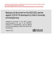 We did not find results for: Background Document On The Azd1222 Vaccine Against Covid 19 Developed By Oxford University And Astrazeneca