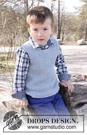 Sc2tog in 2 sk sts at bottom of v; Vest Is Best Drops Children 27 26 Free Knitting Patterns By Drops Design