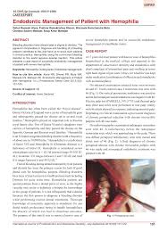 If the treatment isn't faulty, the results should last you a lifetime. Pdf Endodontic Management Of Patient With Hemophilia