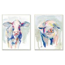 Use them in commercial designs under lifetime, perpetual & worldwide rights. Stupell Industries Colorful Cow And Pig Farm Animal Paintings Wood Wall Art Overstock 31001969