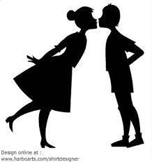 Black And White Kiss Silhouette Girl Boy Kissing Silhouette Vector Graphic 1356012535397 Jpg 335 355 Girl Silhouette Silhouette Couple Silhouette