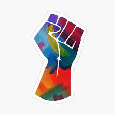 Black Lives Matter Fist Rainbow Sticker By Designorigins Black Lives Matter Black Lives Lives Matter
