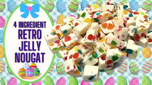 While syrup mixture is cooking, beat the 2 egg whites, at high speed, until stiff peaks form. 4 Ingredient Retro Jelly Nougat Homemade Easter Treat Youtube