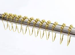 It is hand finished in baroque. Amazon Com Shower Curtain Hooks Rings Brushed Gold Decorative Rust Proof With Roller For Bathroom Wardrobe Closet Bathtub 100 No Rust Set Of 12 Rings By Mystic Home Home Kitchen
