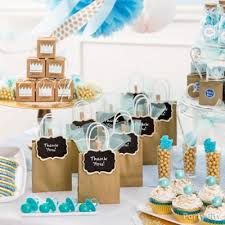 Prince Baby Shower Favor Table Idea Party City Cool Favor Bar Idea For A Blue And Gold Little Prince Prince Baby Shower Girl Baby Shower Party Baby Shower