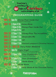 Freeform 25 Days Of Christmas Movies 25 Days Of Christmas Abc Family Christmas Movies Christmas Movies List