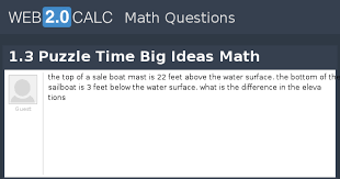 Avid fan was the bonus puzzle answer for tuesday, march 31, 2009.the answer for 31 march 2009 was avid fan. View Question 1 3 Puzzle Time Big Ideas Math