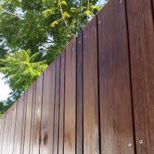 Crazy Merbau Decking Screen Fixed With Stainless Steel Screws Ecobuilt Landscaping Brisbane Sloped Garden Fence Design Pergola Shade
