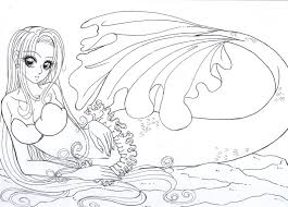 Mermaid Colour Me By Resiove On Deviantart Mermaid Coloring Pages Realistic Mermaid Mermaid Coloring