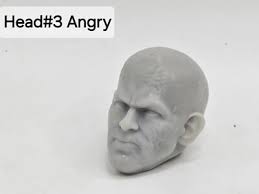 3d Printed RED MOUTHY MERCENARY HEAD#3 1:12 6" Classified/ Legend  Compatible