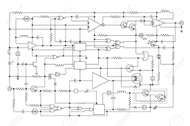 The circuit diagram shows the scheme of a location of components and connections of the electrical circuit using a set of standard symbols. Schematic Diagram Project Of Electronic Circuit Graphic Design Stock Photo Picture And Royalty Free Image Image 10046163
