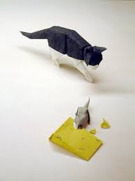 Cat Mouse Cheese Origami Paper Art Paper Crafts Origami Origami Cat