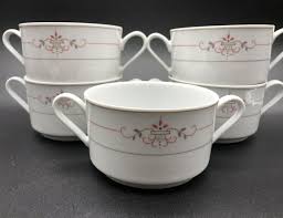 San Remo West Germany BonApart 5 Two Handled Soup Mugs Bavaria  Spulmaschinenfest