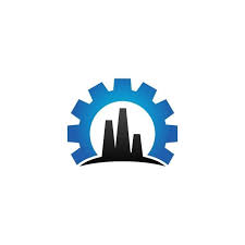 logo industrial industry vector design icon gear oil refinery mechanical symbol factory cog machinery construction logo industry logo logo design