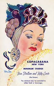 A vintage postcard for the famous Copacabana night club with a picture of a  performer, Jules Podell. Poster Print by Wesley Morse