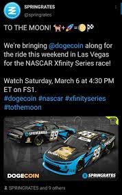 Plus watch on the xfinity stream app. The Dogecoin Car Is Back Today For The Nascar Xfinity Race Dogecoin