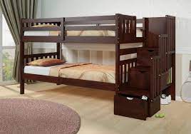 Solid Wood Espresso Staircase Bunk Bed With Storage Dream Rooms Furniture Kids Bunk Beds Staircase Bunk Bed Bunk Beds With Stairs