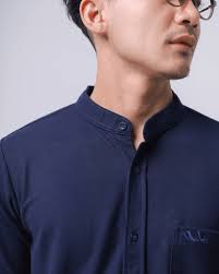 Kent Navy Long Sleeve Slimfit Shirt