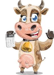 Young Cow Cartoon Vector Character Aka Colleen The Gentle Cow Calculator Graphicmama Subscribe to get much more usd