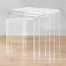 3 Piece Peekaboo Acrylic Nesting Table Set Reviews Cb2 Acrylic Coffee Table Nesting Tables Family Room Design