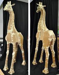Corrugated Cardboard Structure For Nesse The 9 Foot Paper Mache Giraffe Paper Mache Art Paper Mache Animals Paper Mache