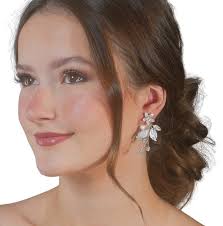 Floral Wedding Earrings Rose Gold Bridal Earrings Wedding Jewelry Silver  Floral Earrings Gold Bridal Jewelry Rose Gold Bridal Earrings