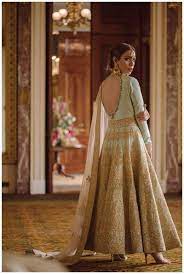 Photo Of Mint Blue And Gold Anarkali Indian Dresses Designer Dresses Indian Traditional Indian Outfits