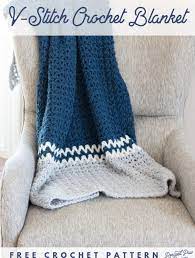 How To Crochet A V Stitch Blanket V Stitch Crochet Crochet Throw Pattern Crochet For Beginners Blanket