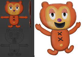 FANART) i made a PJ berri model!, this model has 1.558 Vertices, 2.888  Triangles and 5 textures ! (i used blender) : r/Parappa