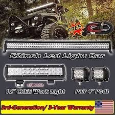 52inch Led Light Bar 12 4 Cree Work Suv Offroad Jeep Truck Ford Atv 4wd 50 Ebay Ford Trucks Led Light Bars Offroad Jeep