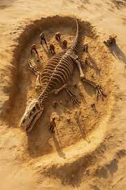 What story is behind ancient theropod relief?