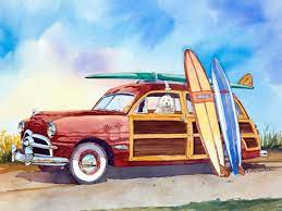 The Shaggy Surfer Print 16 X 12 Surfer Art Surf Art Automotive Art