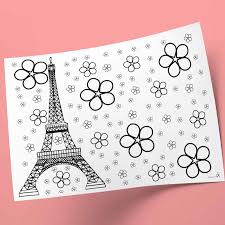 Or perhaps for the young at heart. Paris Coloring Page Eiffel Tower Coloring Pages Coloriage Tour Eiffel Printable Adult Coloring Page Paris Lover Gift Craftinga