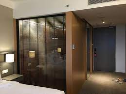 Coloring your walls like bathroom glass wall, lighting choices and also must be in harmony with the natural light that surrounds the area. Bathroom With Glass Wall And Blind Picture Of Weil Hotel Ipoh Tripadvisor