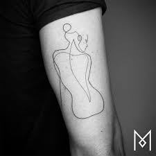New Minimalistic Single Line Tattoos By Mo Ganji Mo Ganji Silhouette Tattoos One Line Tattoo