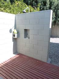 Outdoor Shower Concrete Block Outdoor Shower Outdoor Concrete Floors