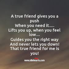 A True Friend Lifts You Up When You Feel Low Idlehearts
