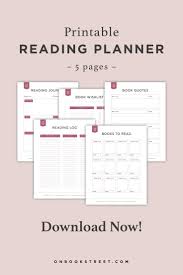 Reading Planner Printable Book Log Book Tracker Printable Book Etsy Reading Journal Bookmarks For Books Book Log