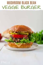 Vegan & gluten free, these mushroom veggie burgers are so dang tasty! Mushroom Black Bean Veggie Burger The Foodie Dietitian Kara Lydon