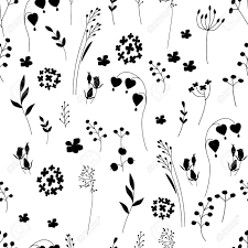 Con il termine arte preistorica si intendono tutte quelle manifestazioni artistiche che appartengono al periodo preistorico, dal paleolitico fino all'età del bronzo. Vettoriale Senza Soluzione Di Continuita Piuttosto Pattern Con Fiori Stilizzati E Le Erbe Bianco E Nero Trama Senza Fine Per Il Vostro Disegno Annunci Cartoline Di Auguri Poster Pubblicita Image 56393097