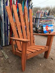 Custom Redwood Stained Adirondack Chair Oversized Chair Giant Xxl Adirondack Chair Wood Ski Chair 72 6 Feet Big Tall Chair Adirondack Chair Comfortable Outdoor Chairs Adirondack