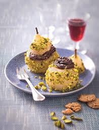 Poires Au Chocolat Et Aux Pistaches Recette Poire Au Chocolat Poire Recette Dessert Gourmand