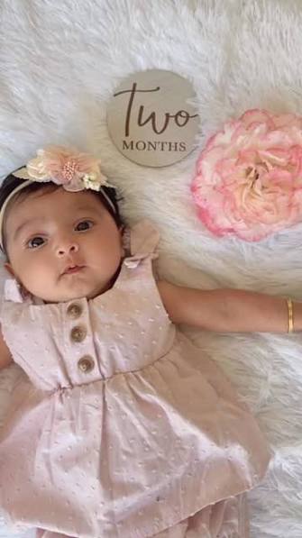 Blushing Pink 2-Month Baby Milestone
