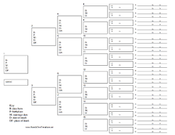 6 generation family tree with vital statistics template