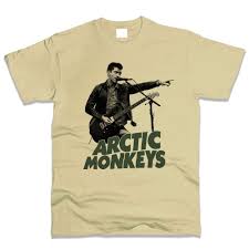 arctic monkeys t shirt men beige regular fit european size