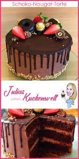 Schoko Nougat Torte Carol Recetteschocolat En 2020 Nougat Au Chocolat Chocolat Delicieux Gateaux