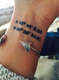 Latitude longitude tattoos on the back of the neck. 8 Latitude Longitude Tattoo Ideas Latitude Longitude Tattoo Coordinates Tattoo Tattoos And Piercings