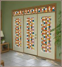Decorative prints can also double as privacy window film. Savannah Stained Glass Privacy Window Film Static Cling Window Film World